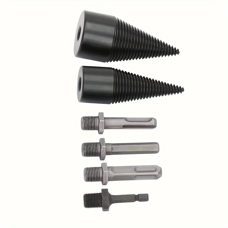 

1 Set Wood Splitter Drill Bit, Heavy Duty Log Splitter Screw Cone, Screw Splitting Bit Wood Breaker Wedge Drilling Woodworking Tool With 3 Drill Bits, Replacement Parts & Accessories