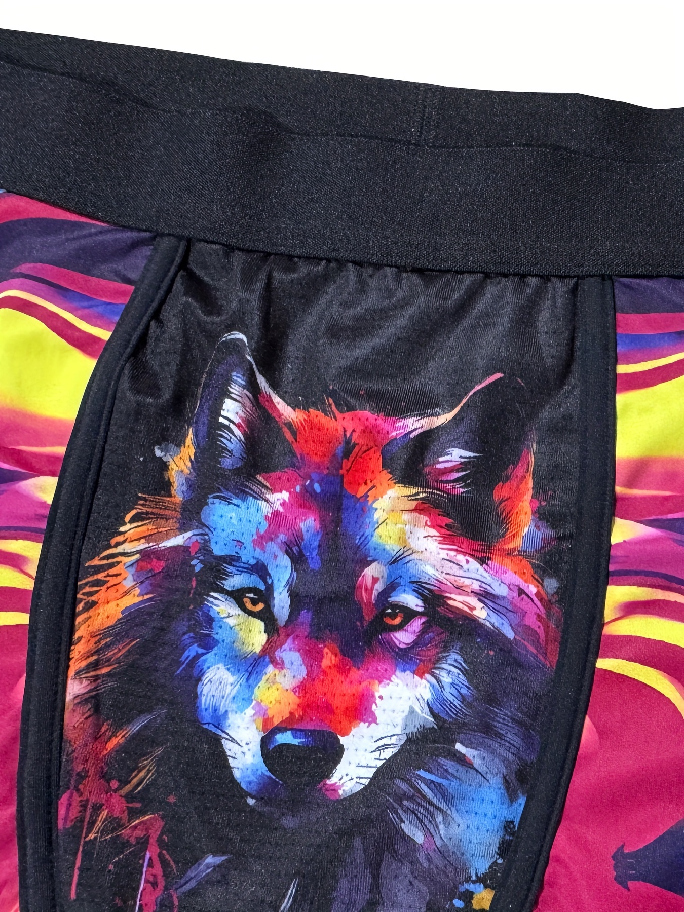 Men s 3D Wolf Pattern Long Boxer Briefs Shorts Breathable Comfy Quick Drying Stretchy Boxer Trunks Sports Trunks Swim Trunks For Beach Pool Men s