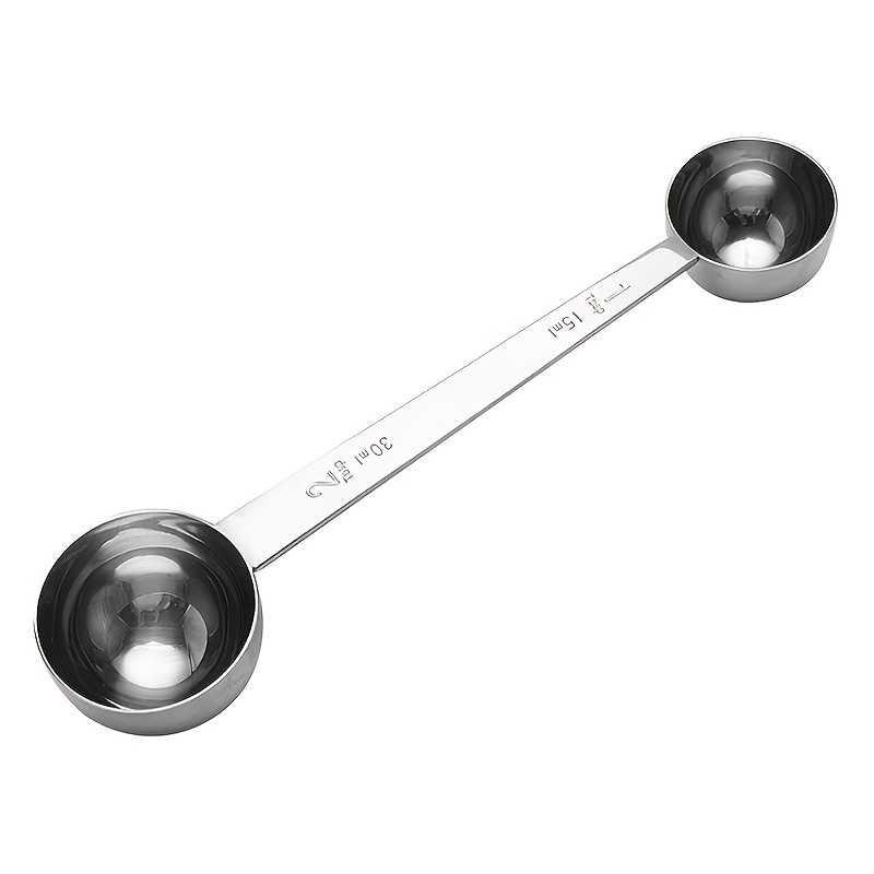 TEMU 1pc Stainless Steel Double-ended Measuring Spoon 0.5oz/1oz -one Measuring Spoon Coffee Spoon Matcha Spoon Milk Powder Spoon Tea Spoon Seasoning