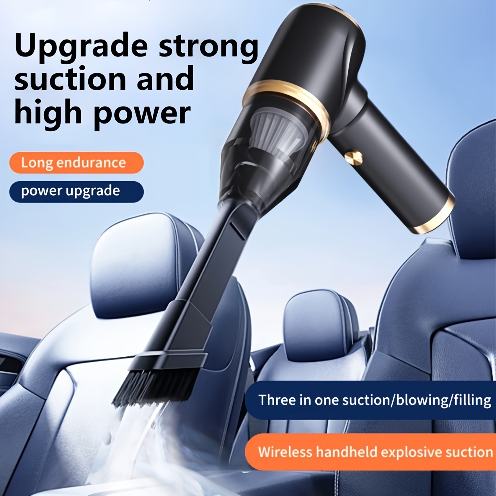 

4-in-1 - Cordless Vacuum - 60w, 4000mah, 66db, 6500pa, & Portable For Car And Use, Pet Removal, Usb Rechargeable