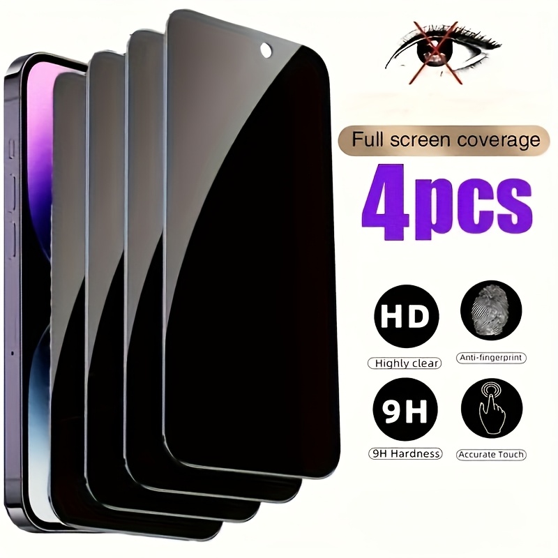 

4-pack Mxztsa Tempered Glass Privacy Screen Protector For Iphone 11/12/13/14/15/16 Series, , Anti-, 9h Hardness, , -resistant With Privacy Features