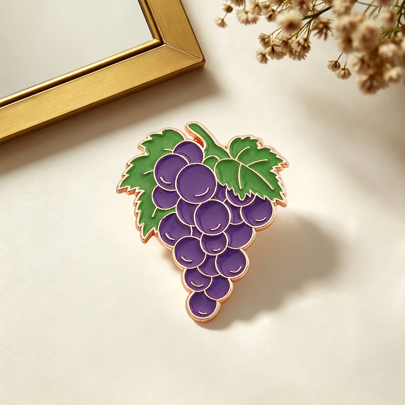 TEMU 1 stuk Realistische Paarse Druivenbadge - Ronde Druivenfruit Ontwerp Geschikt voor Shirts, Jassen, Tassen, Jasdecoratie, Leuk Cadeau voor &, Het
