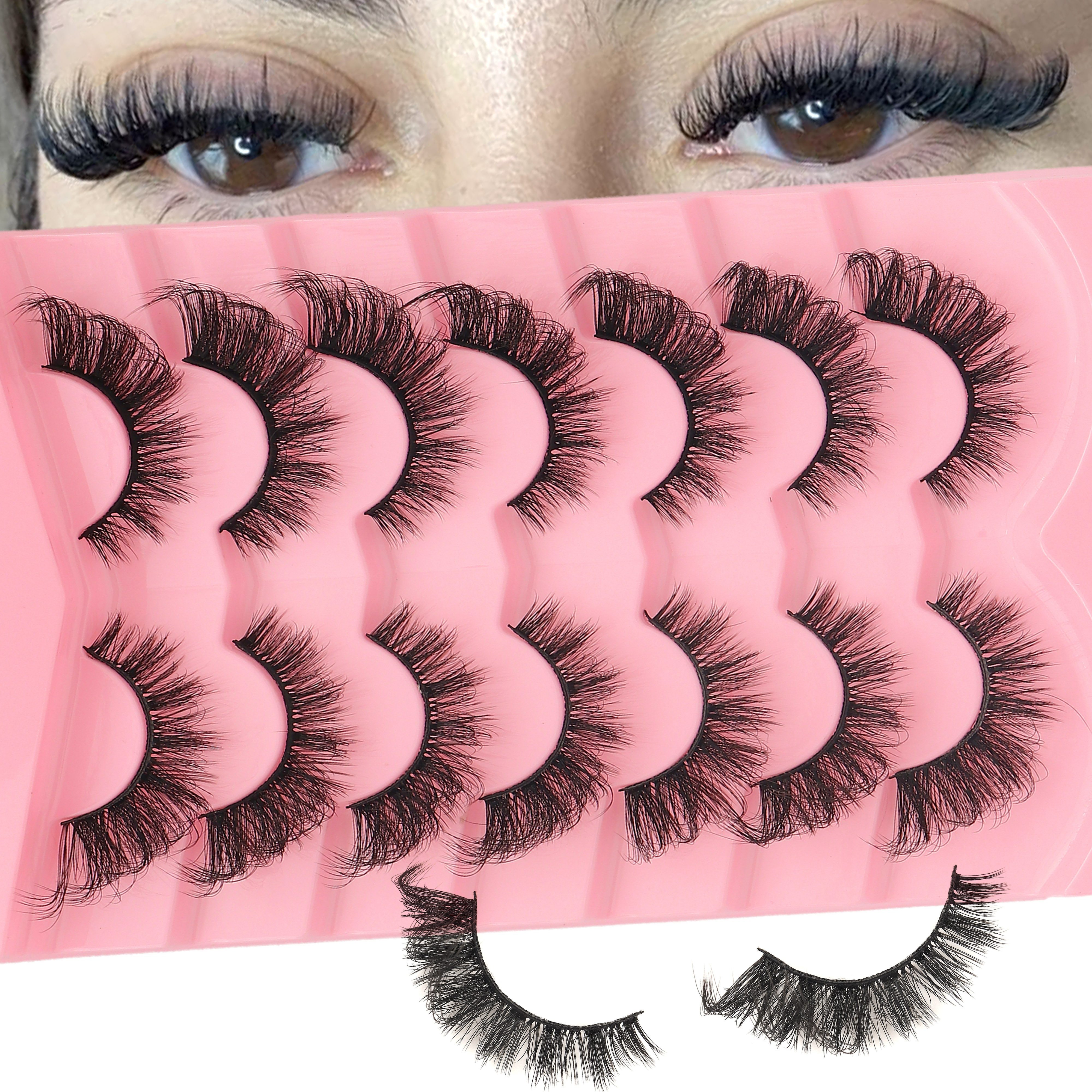 

7 Pairs Of Fluffy False Eyelashes, & 9d False Eyelashes, False Eyelashes Long Eyelashes Tail Eyelashes False Eyelashes , Eye , Fit Eye