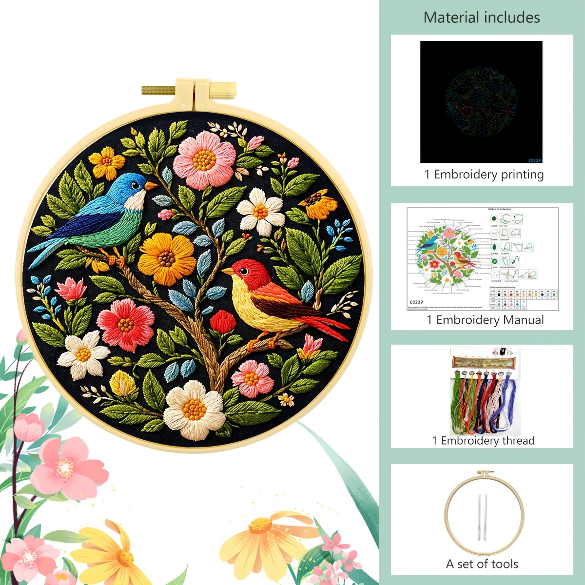 TEMU 1 Set Of Printed Cross- Kit, Small Dragon Pattern On The Book, Handmade Embroidery, 11ct Medium Grid, 3 Strands Of Thread Embroidery, Suitable