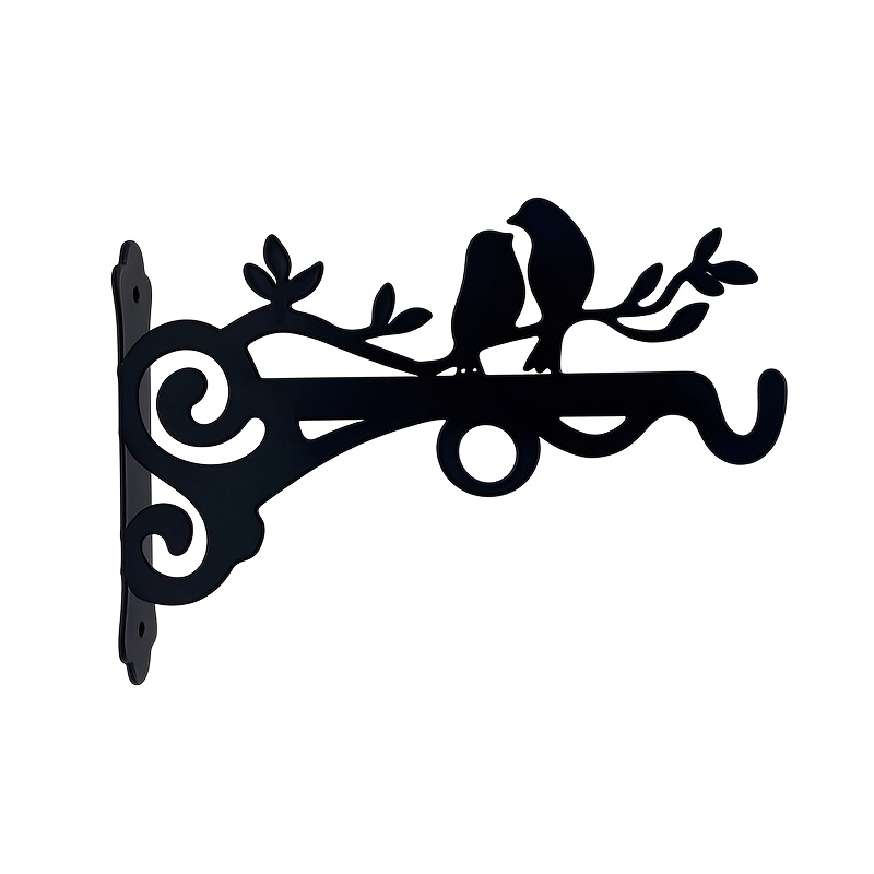 Image of Metal Black Home Decor Wreath Hook, 8" X 4.6", With Mounting Screws, Suitable For Hanging Garden Flower Baskets, Welcome Signs, Decorative Plaques, Suitable For Indoor/outdoor/garden/decoration