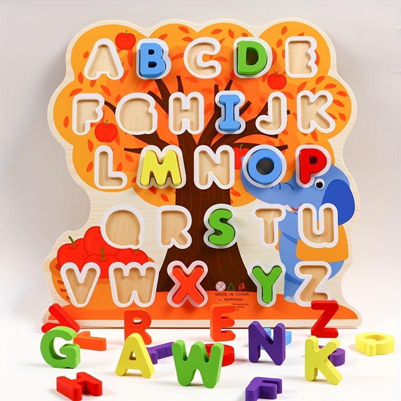 a set of wooden english alphabet learning materials for repeated use suitable for   and home use recommended as a holiday gift