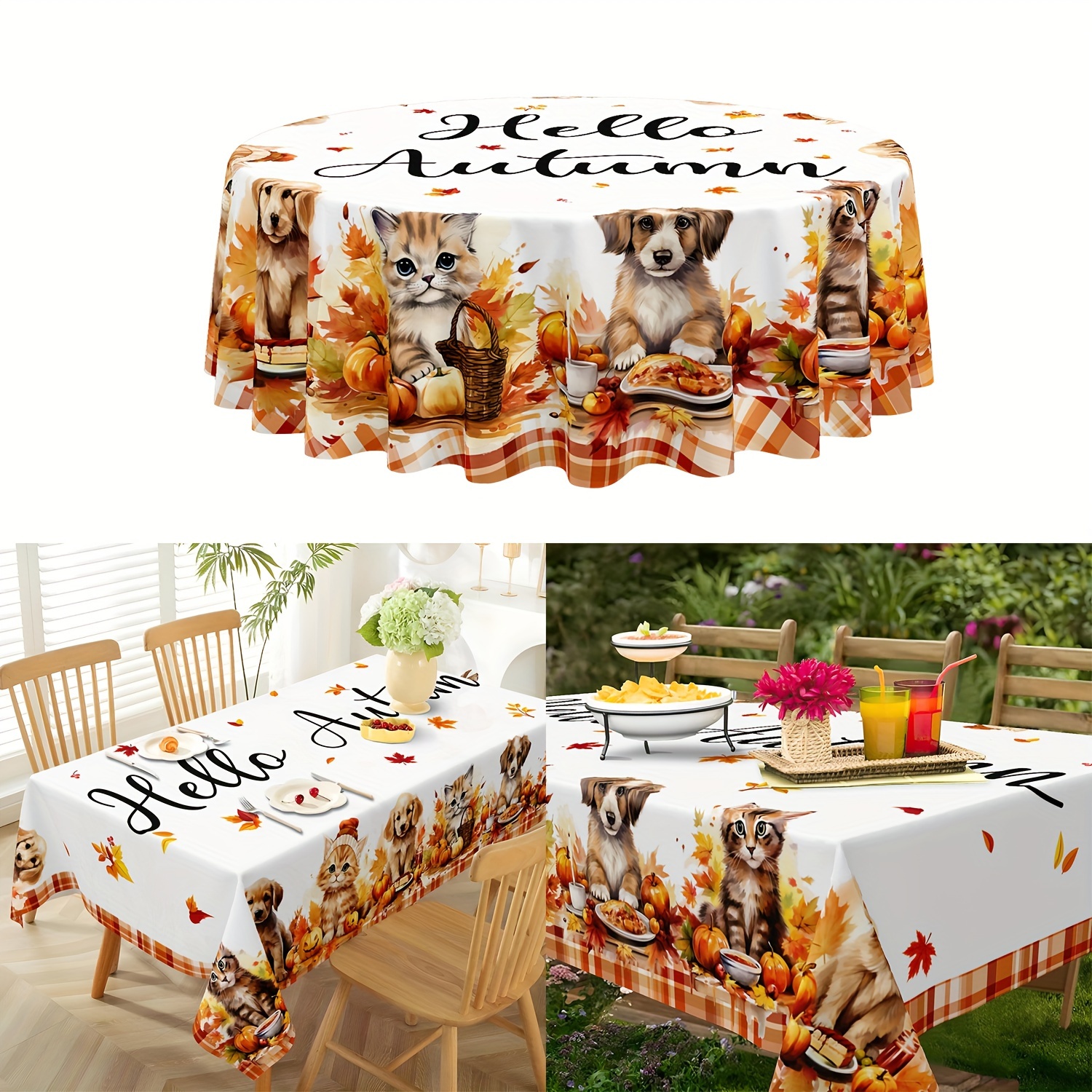 

Tablecloth - , Round Polyester & Fall - For Dining Decor &