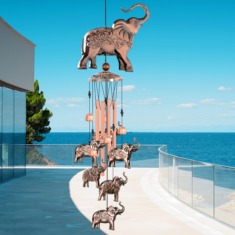 

1pc Elephant Wind Chime - Soothing Sound, Room Decoration, Outdoor Garden Patio Ornament, Unique Gift For Mom, Grandma, Friend - Handcrafted, , Weather-resistant, Easy To Hang