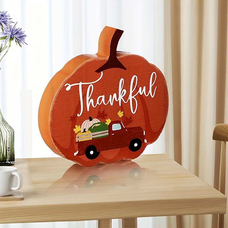 

Classic Pumpkin Wooden Thanksgiving Decor - Multi-purpose Home Décor For Festive Seasons