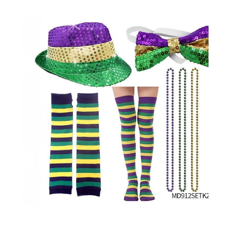 Hifot Mardi Gras Kostüm-Set Für Damen – Inkl. Tüllrock, Maske, Haarband, Socken & Ketten Für Karneval & Partys