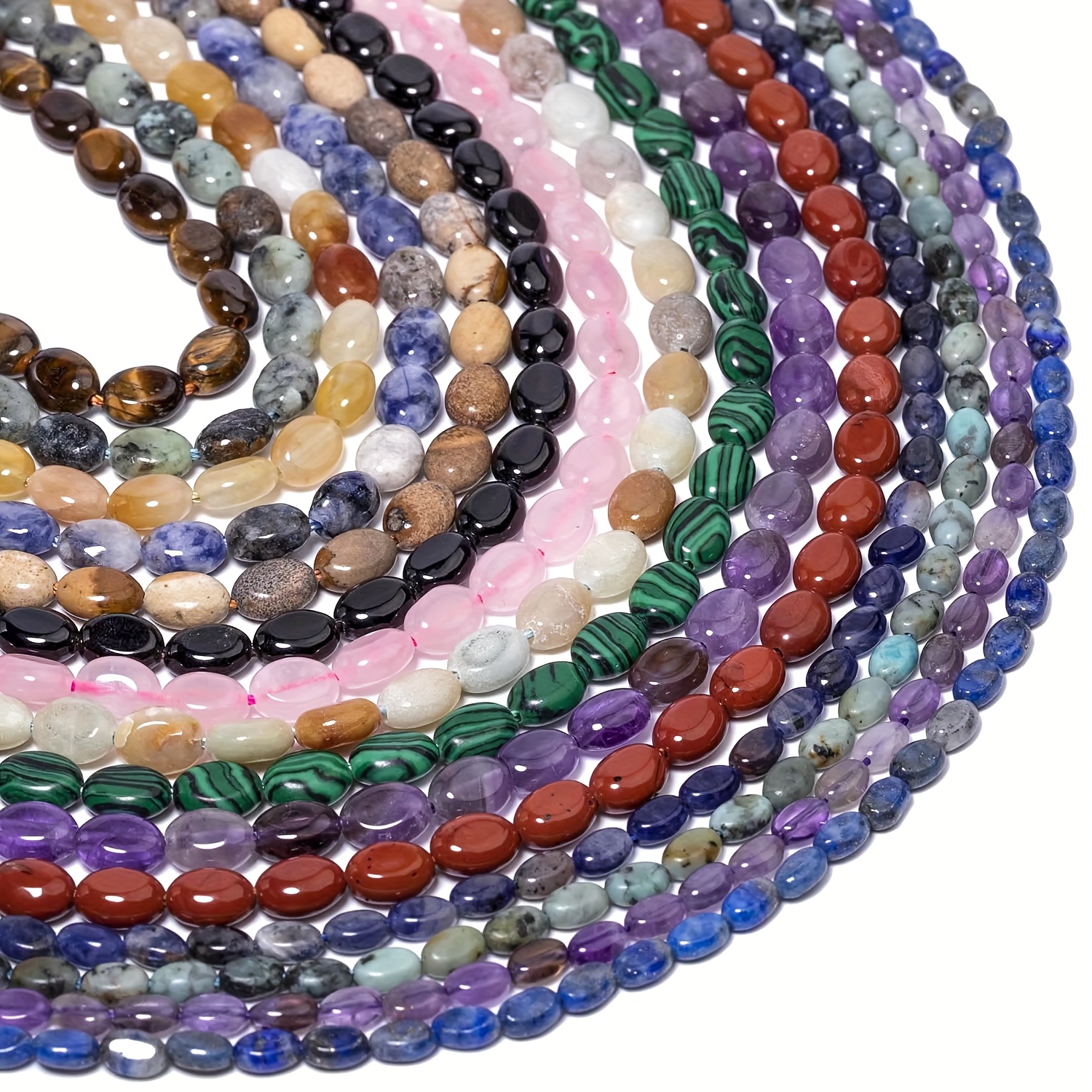 6x8mm Natural Egg Shape Stone Beads for DIY Jewelry Making