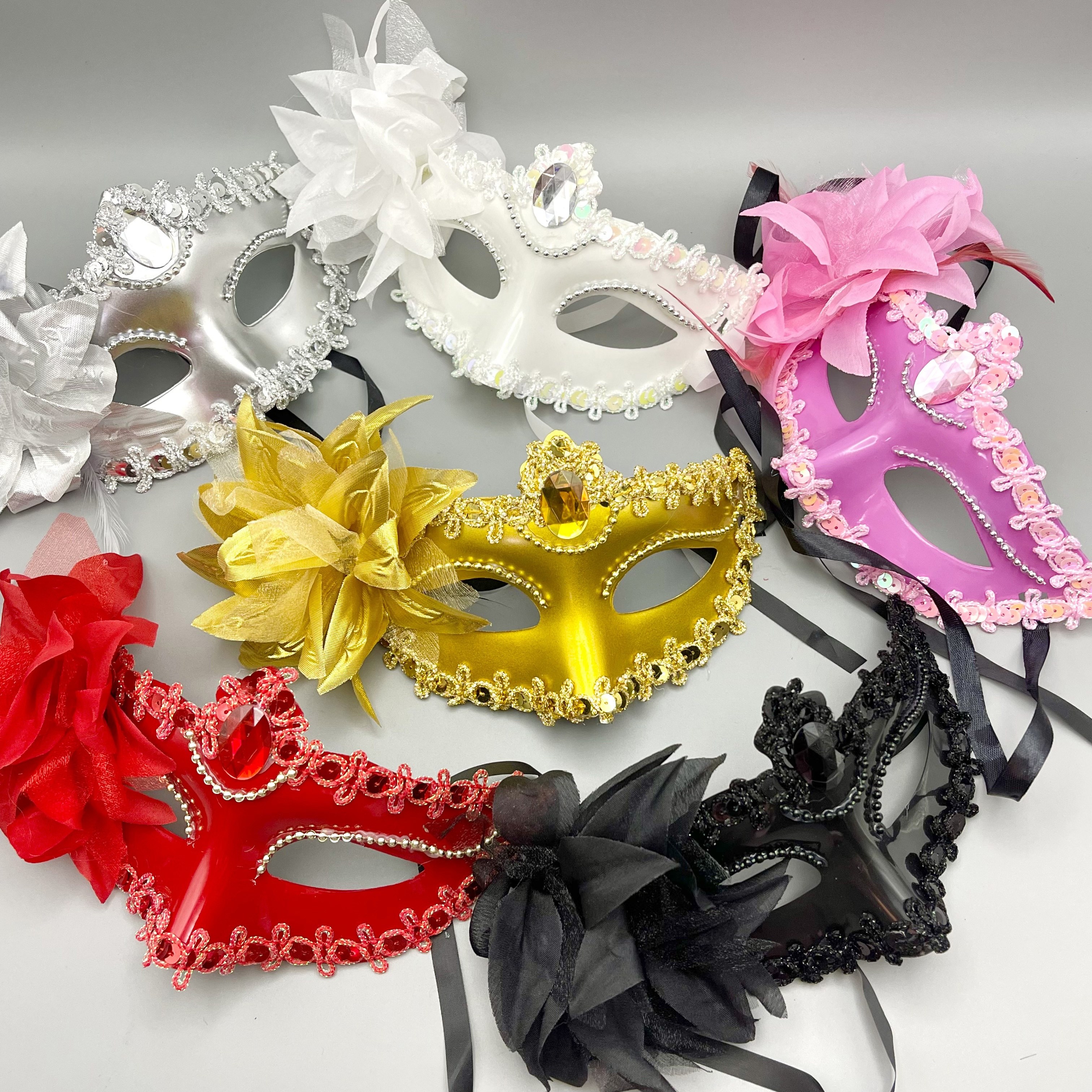 

1pc Elegant Lily Flower Rhinestone Mask, Party Dress-, Props