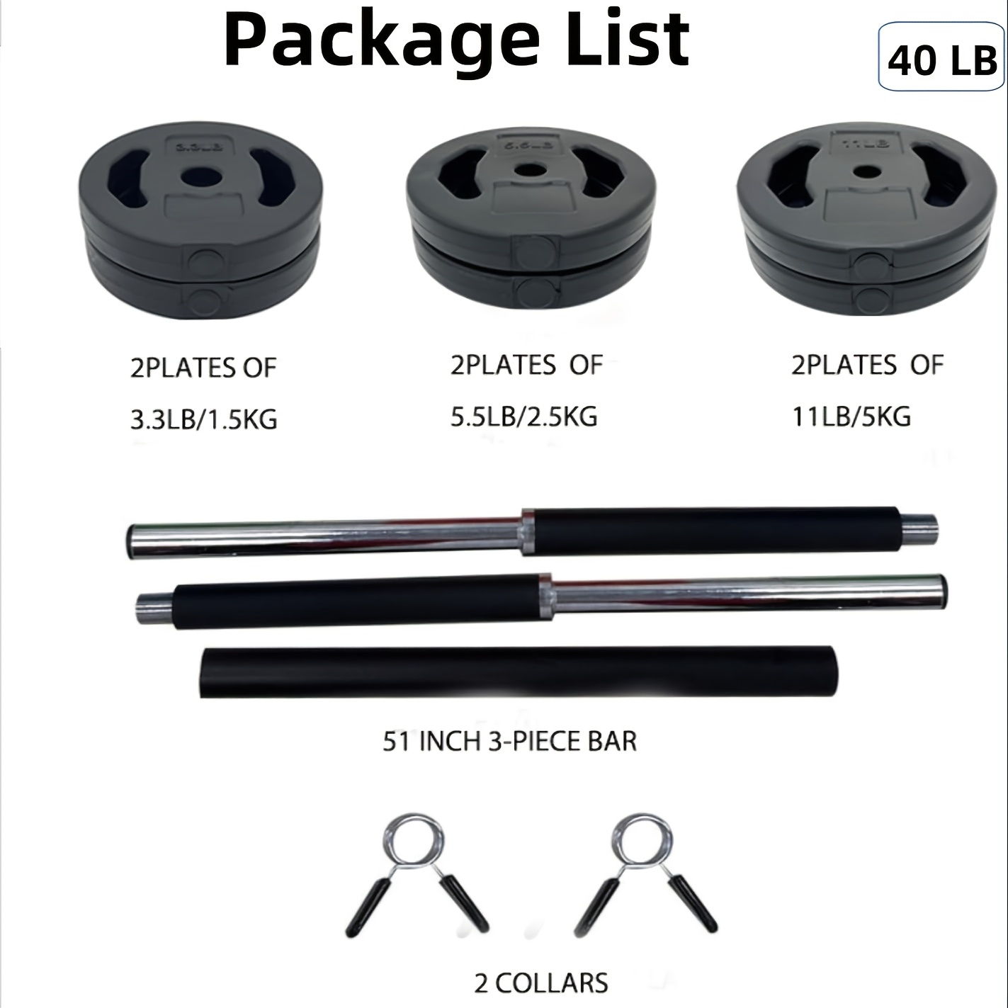 [Adjustable Barbell Weight Set] Multi-Color Adjustable Barbell Weight Set, PU Material - Ideal for Home and Gym Workouts, Gym Accessories, Free Weights