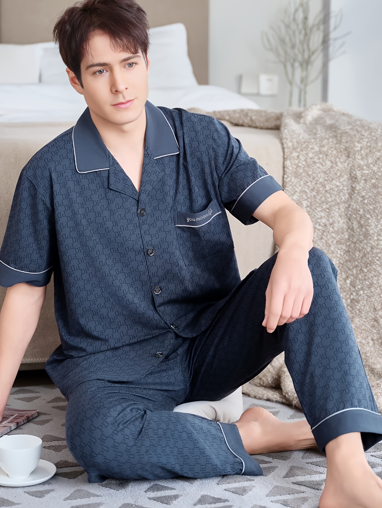 Ammann Pyjama Organc Cotton (Set, 2 Tlg) Schlafanzug - Baumwolle - Set Aus Langarm Shrt Und