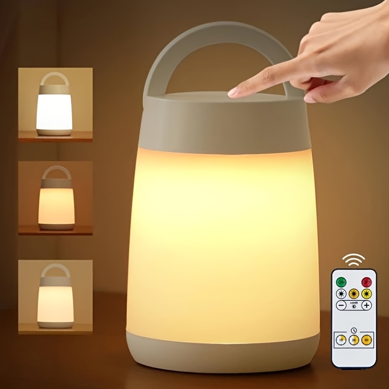 Portable Eye-Care Night Light, LED Touch Sensor Nursing Night Light, 3-Color Touch Dimmable Lamp, Rechargeable Portable Memory Night Light Bedside Lamp