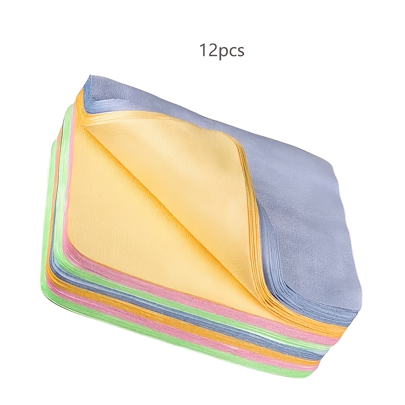 12pcs Lens Cleaning Cloth Glasses Cloth, Suitable For Piano, Jewelry, Camera Lenses, Tablet Computers, Mobile Phone Screens, Eyeglass Lens Cleaning Supplies