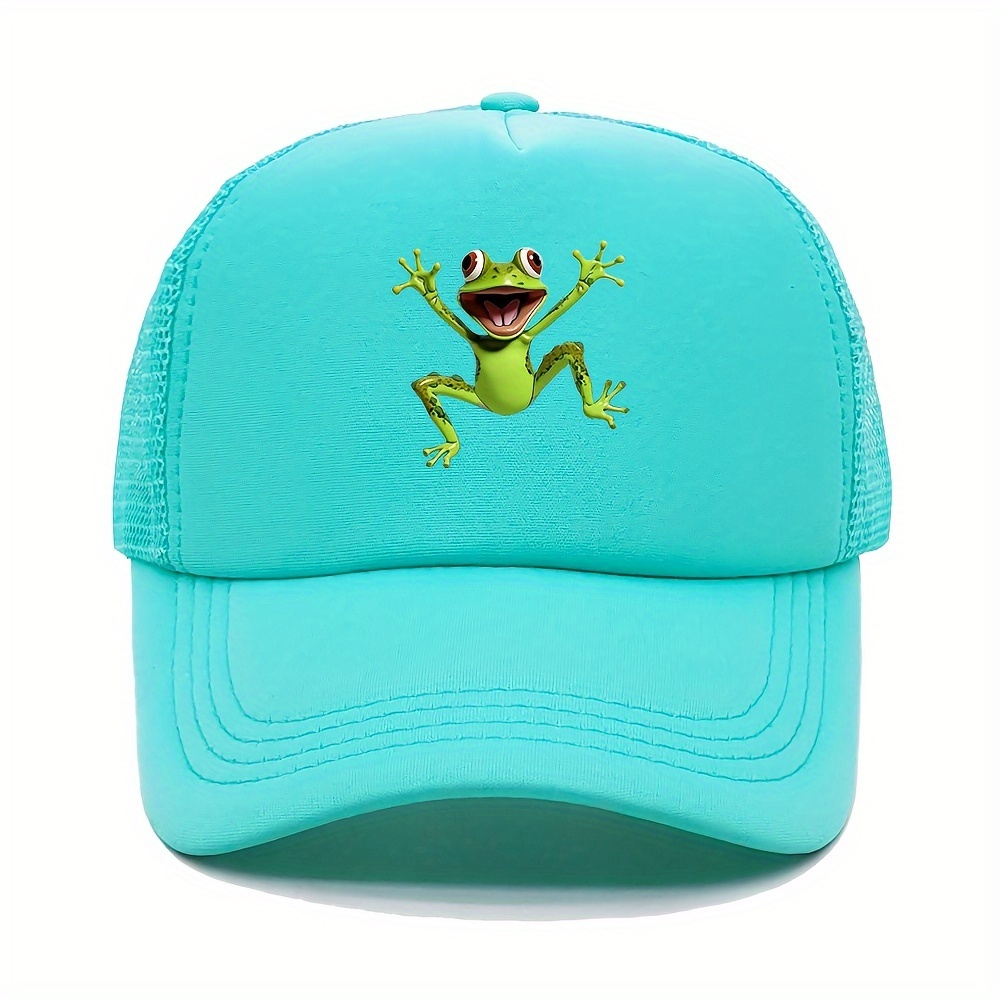 frog print baseball cap unisex mesh breathable trucker hats  display picture 1