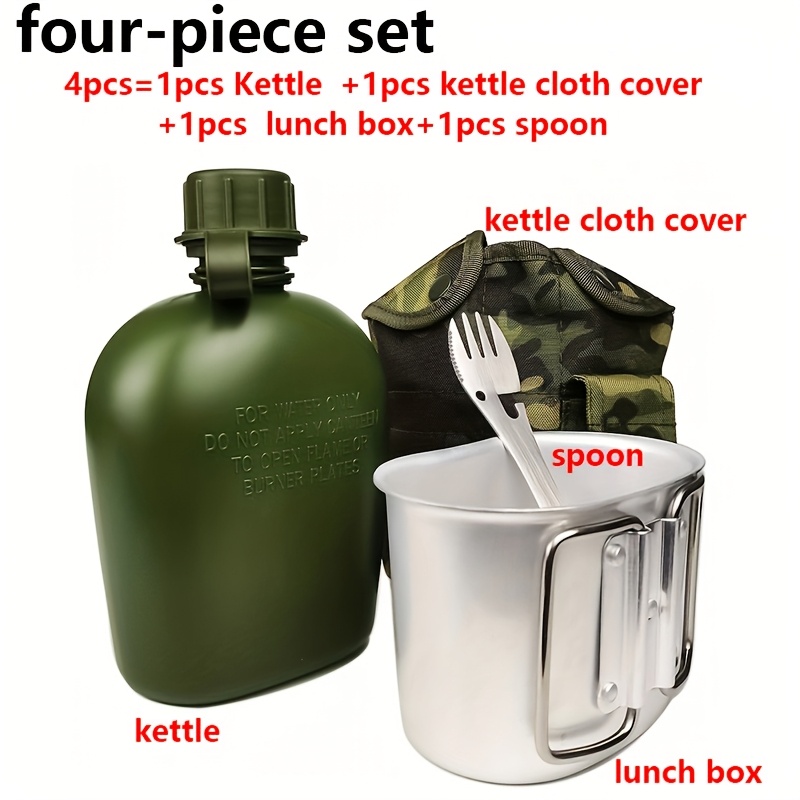 Image of 2/4pcs Camouflage Water Bottle Set, Outdoor Mountaineering And Camping Single Soldier Water Bottle, Multi-functional Water Bottle For Wilderness Survival