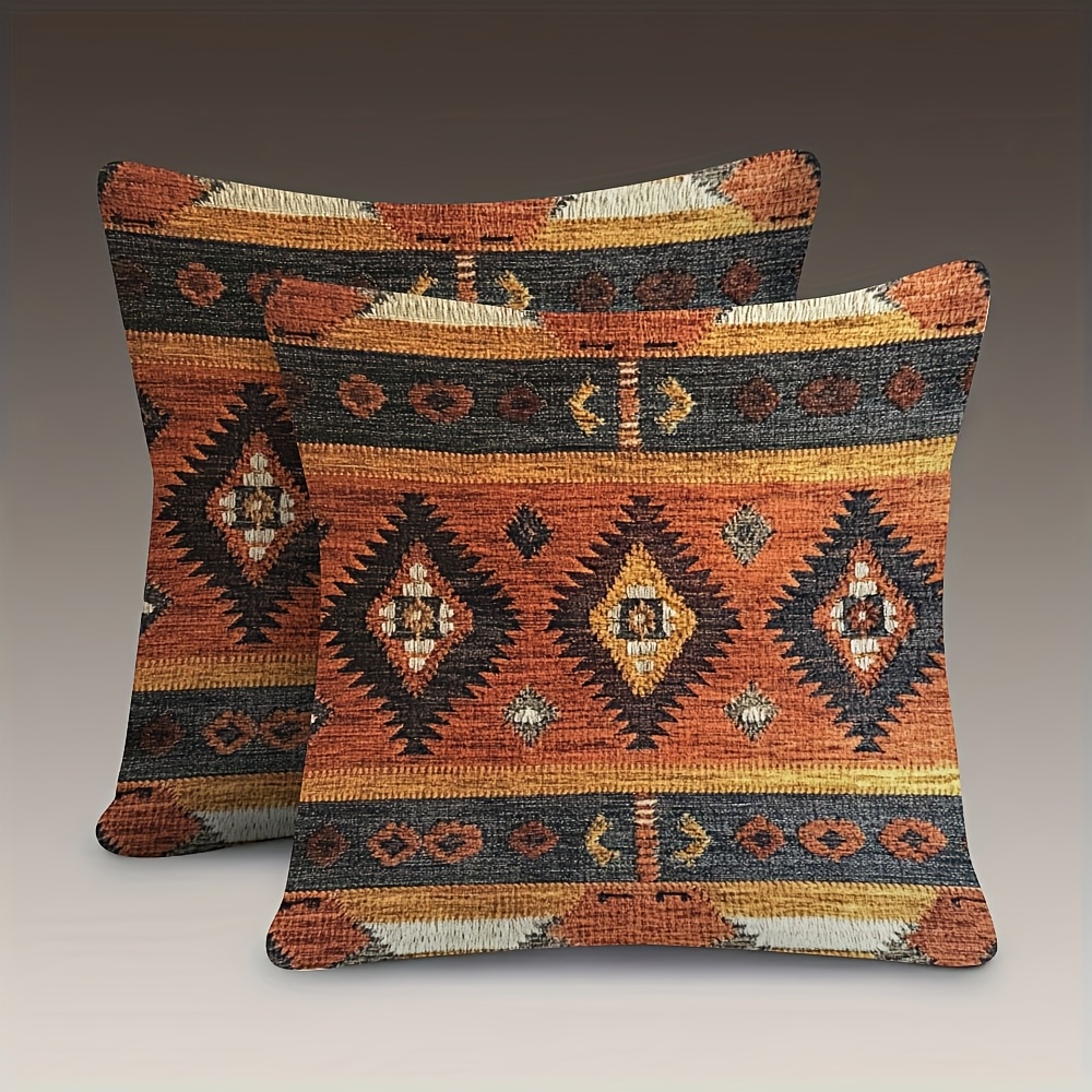 TEMU Set Of 2 Short Plush Pillow Covers, Featuring Double-sided Prints, Measuring 18 Inches By 18 Inches, Ideal For Decorating Sofas, Living Rooms,