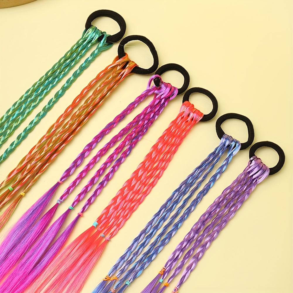 6pcs   bohemian style sweet wig braids vibrant multicolor hair accessories for women durable plastic hair ties for   perfect gift for teens adults cute hair accessories   hairpiece colorful hairbands lightweight hairbands   Product details 3