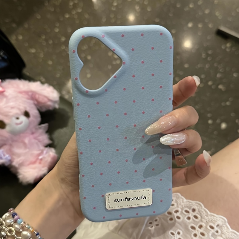 The Camera Is in The Shape of Love, Apple 16Plus Female 16 Cute Lychee Pattern, And The Leather Pattern Is Suitable for Apple 16 Single-Piece Mobile Phone Case, Which Feels Comfortable.