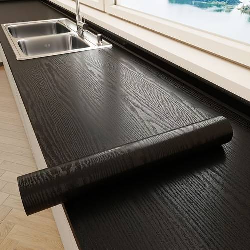 photo de l'article autocollant anti-huile extra épais imitation bois pour cuisinière de cuisine, tapis de comptoir auto-adhésif, film spécial aux hautes températures, inodore et imperméable