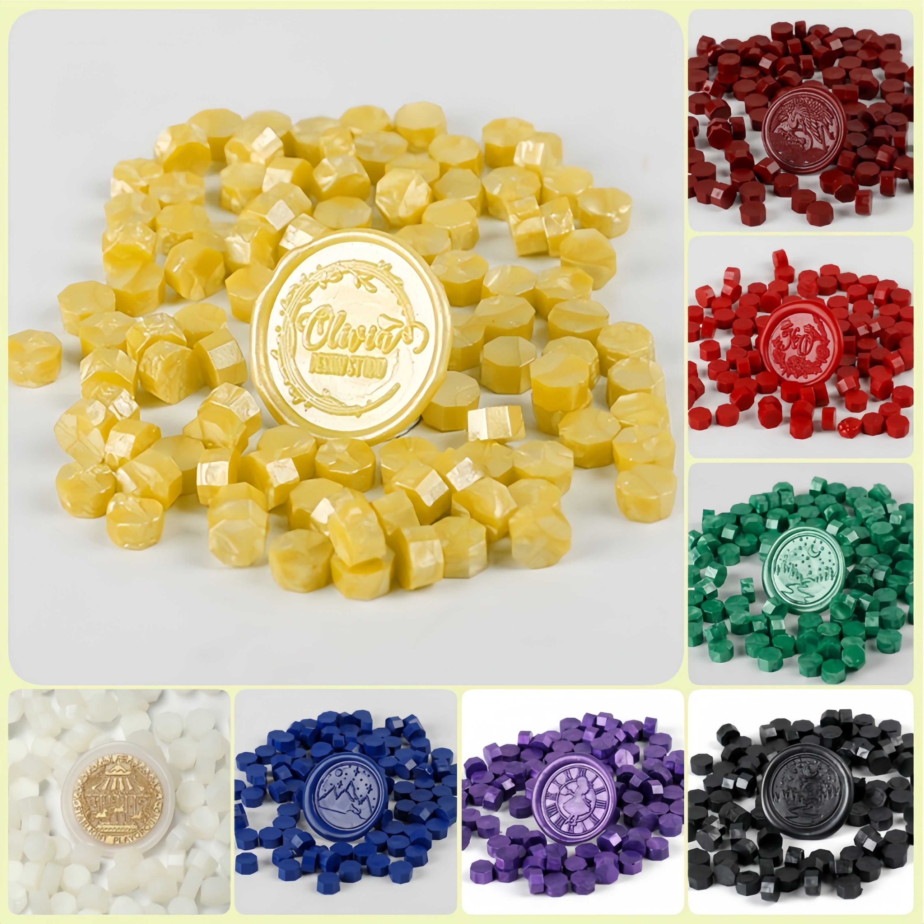 

110pcs Octagonal Sealing Wax Beads For Stamps, Eva + Paraffin Material, Diy Crafts, Gift Wrapping, Envelope Sealing, Party Invitations, Scrapbooking