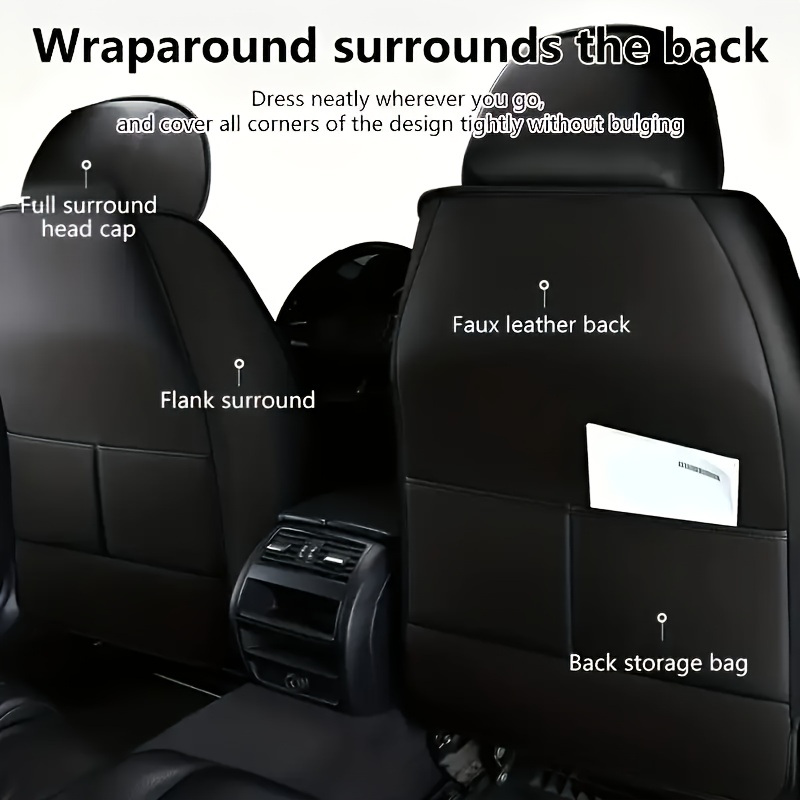 Full Car Seat Cover 2/5-Seat Cushion PU For Ford F-150 Crew Cab 4-Door 2009-2023