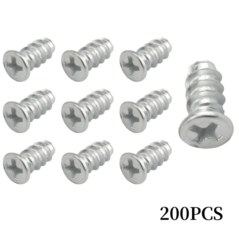 TEMU 200 pièces Vis de Remplacement à Tête Plate et Queue Plate pour Fixation de Panneaux et Meubles, Vis pour Tiroirs de 1/2 Pouce