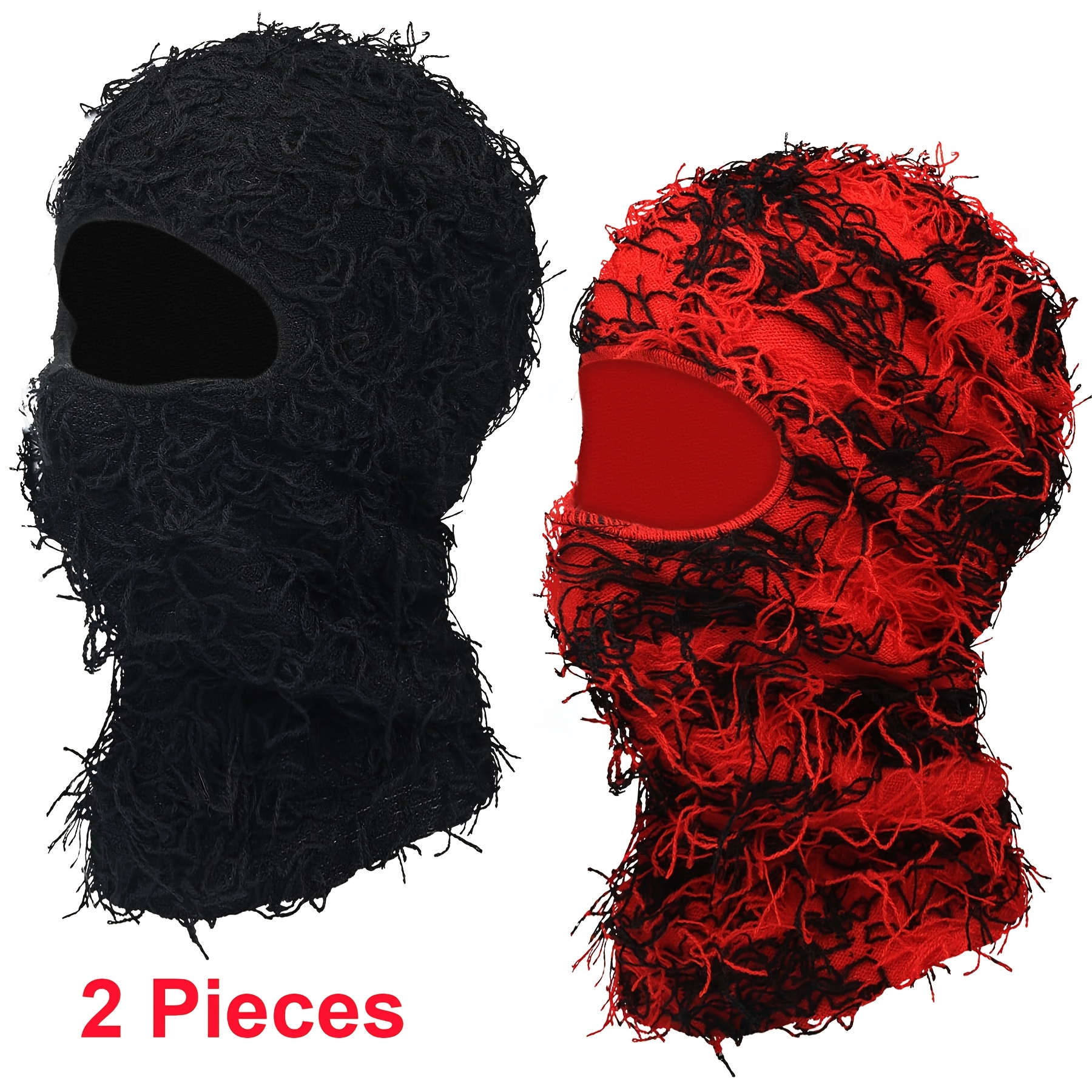 

2pcs Balaclava, Ski Mask, Full Face Knitted Balaclava Hat, Ski Mask For Cold Weather