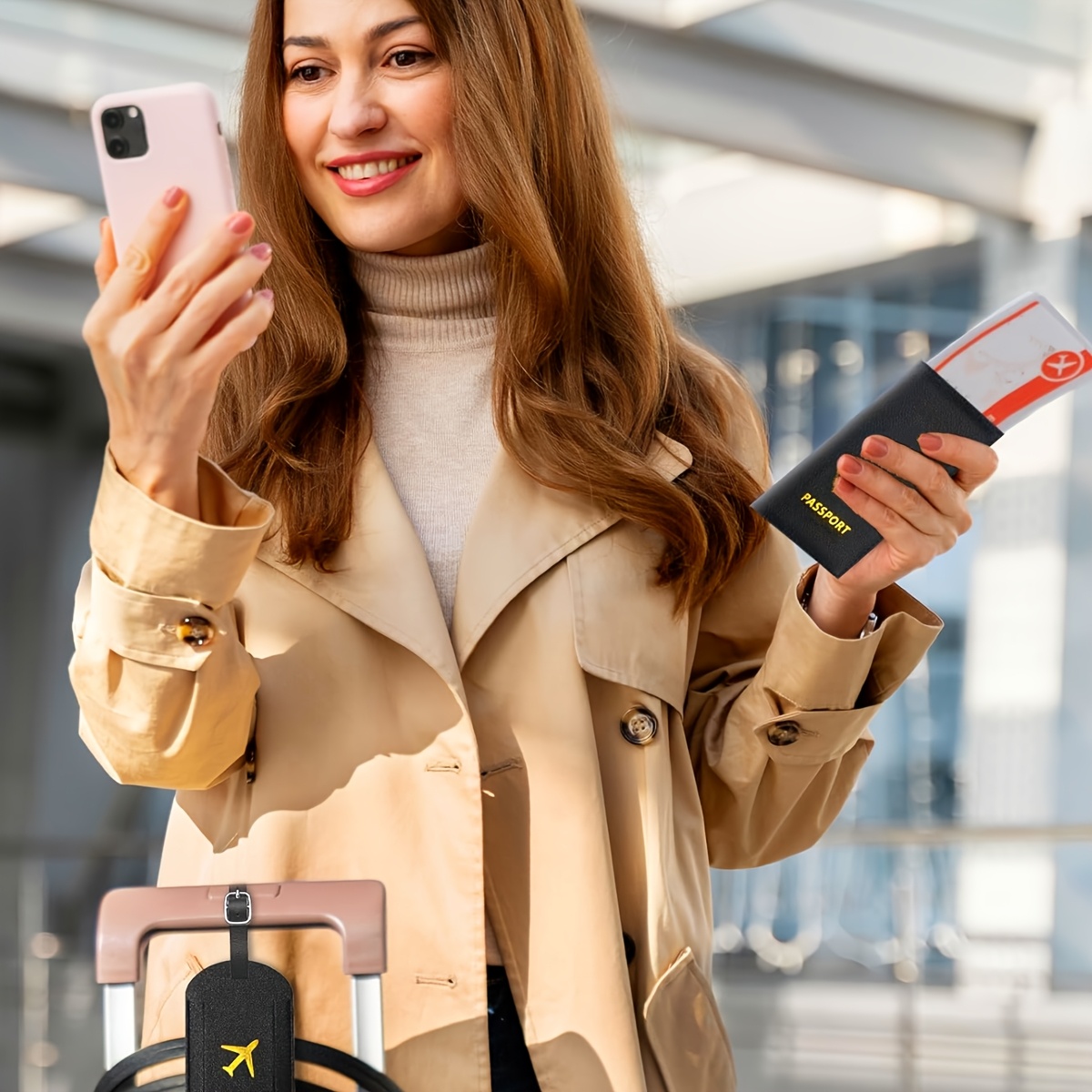 1pc Vacation Style Transparent PVC Passport Holder - Water-Resistant, Stain & Fade Resistant, Open Closure Passport Cover with PVC Lining - Travel Document Organizer