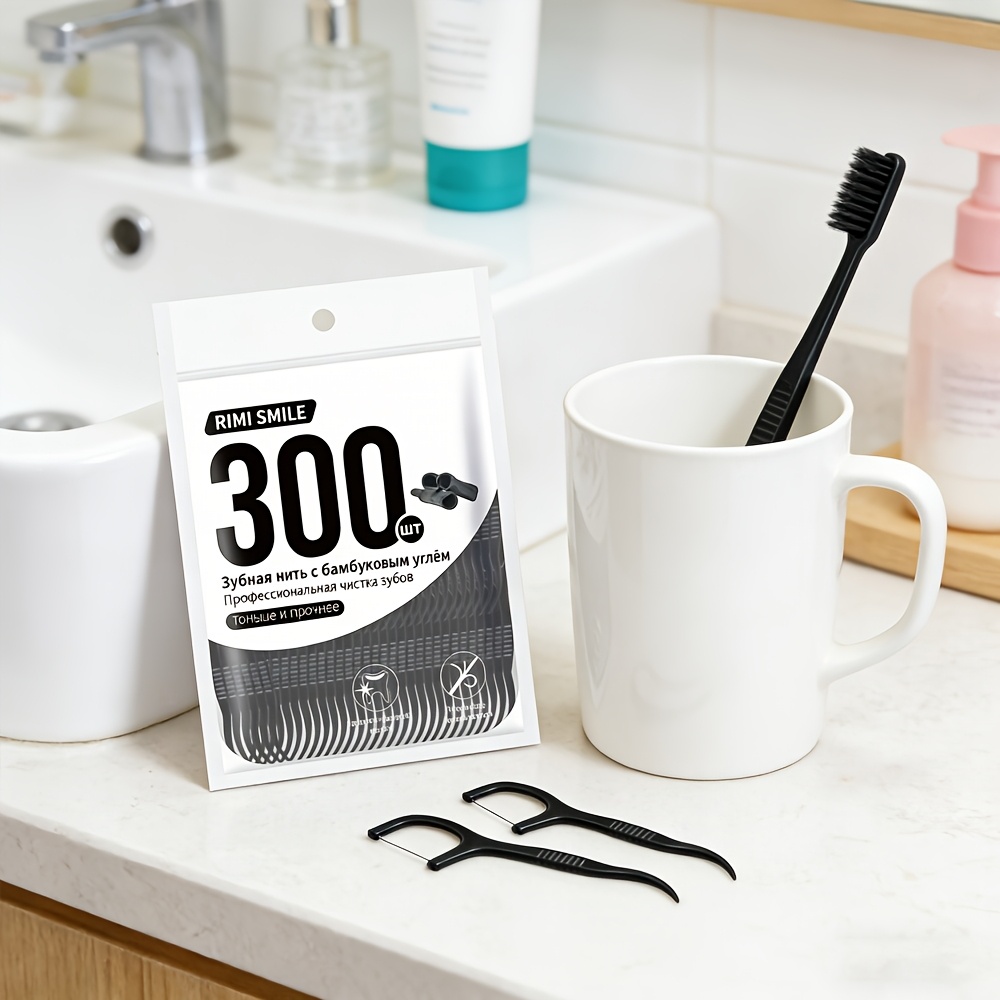 300 600pcs ultra fine bamboo charcoal dental floss picks - Temu Canada