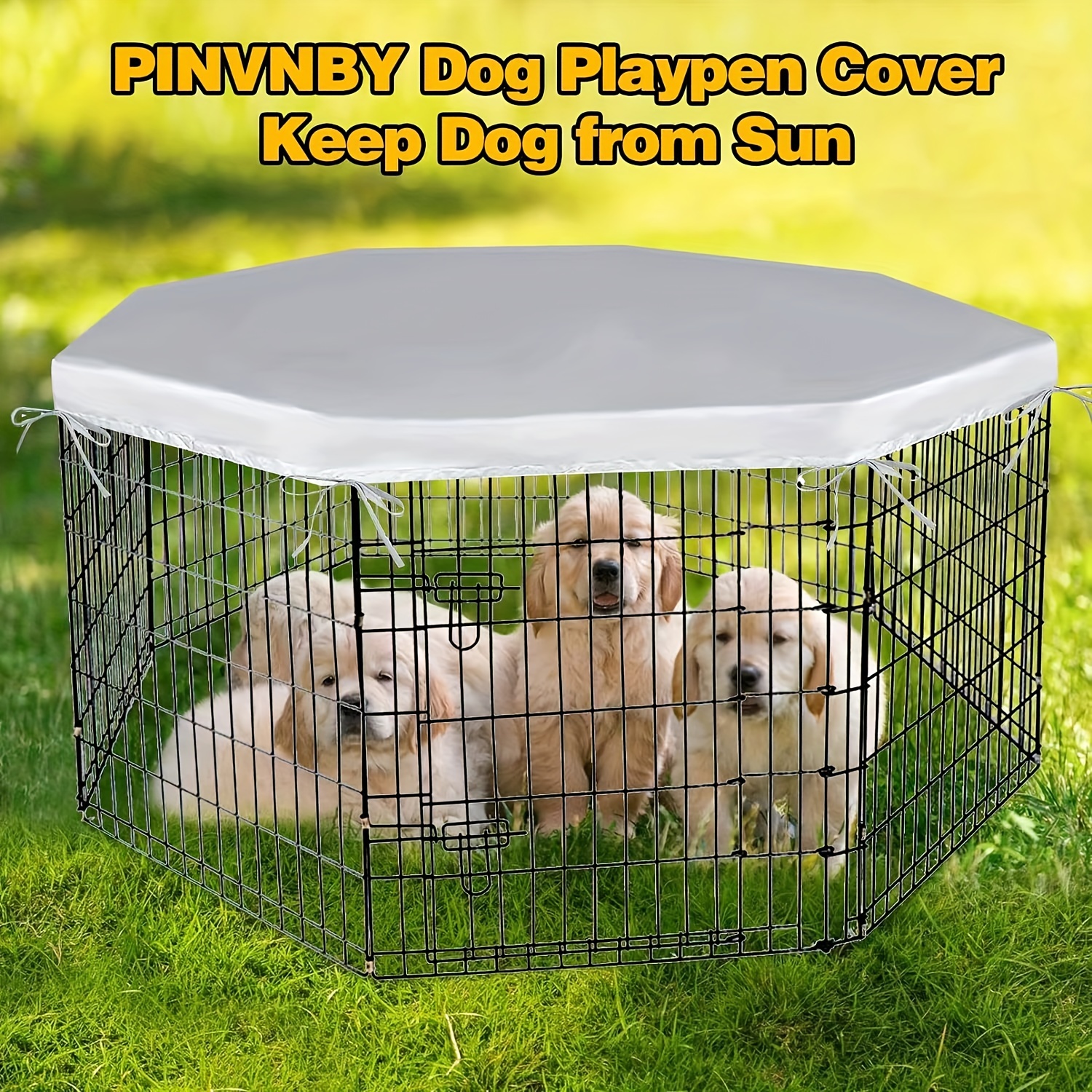 

1pc Waterproof Oxford Cloth Outdoor Pet Cage Sunshade Breathable Top Cover, Dog Cage Cover Snow And Cover