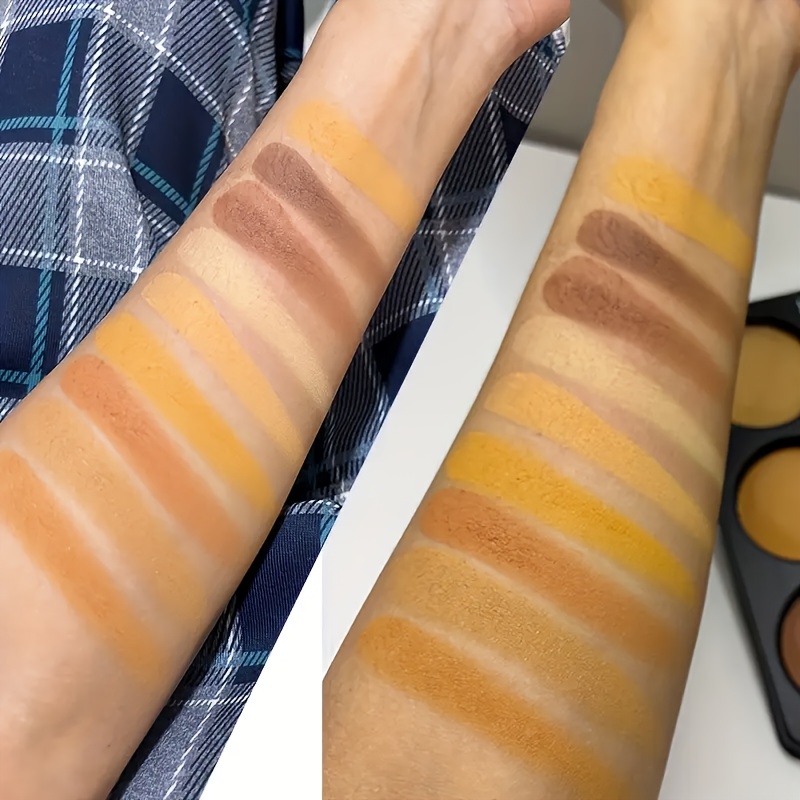 9-Color Face Contour And Concealer Palette, Medium to Deep Tones, Highlight And Contour, Matte End, Waterproof And Sweatproof, Long-Lasting, Suitable for Daily Commute, Dates, Parties, Easter, Music Festivals, Mother'S Day Gift