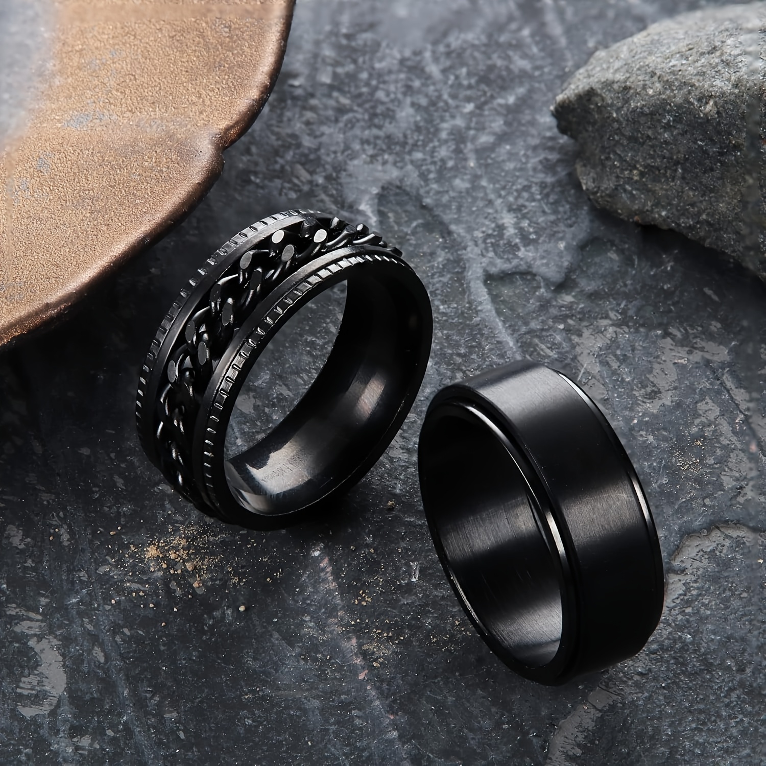 2pcs mens 316l stainless steel spinner rings black red blue celtic dragon fidget rings for anxiety relief y2k style adjustable chain design durable jewelry for relax fidgeting fidget spinners for adults focus aid tool   tool Product details 1