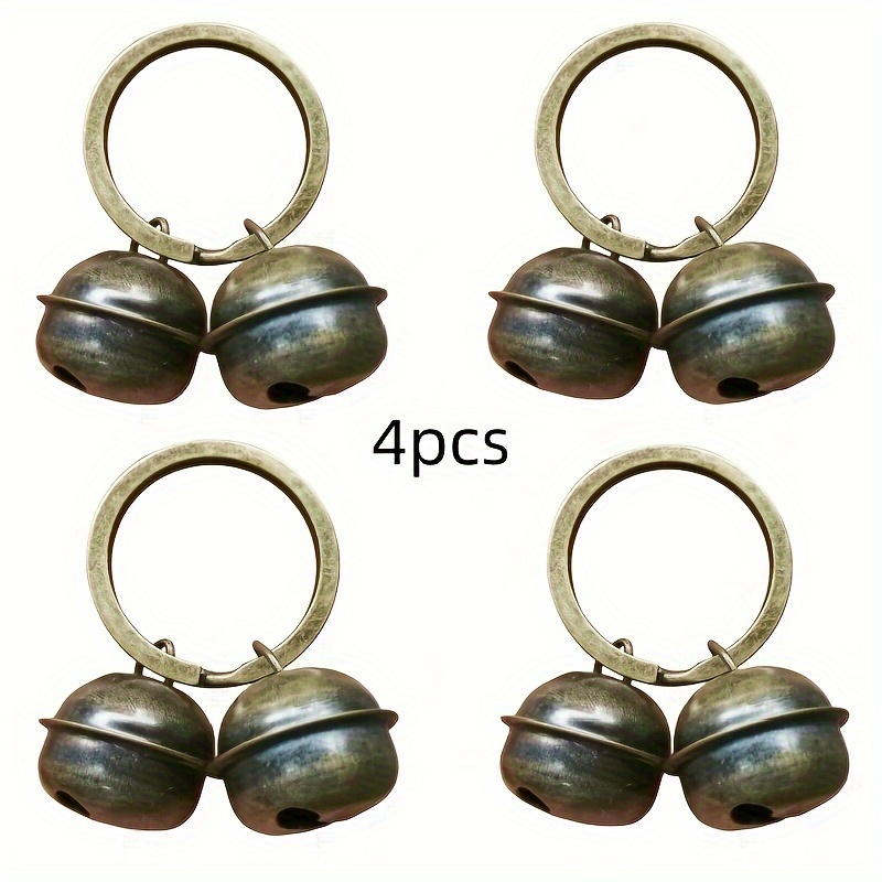 TEMU 4pcs Combo Cat And Dog Collar Bells, Pet , -color Vintage Bells With 4 Key Ring Pendant Bells, Anti-lost Training Bells