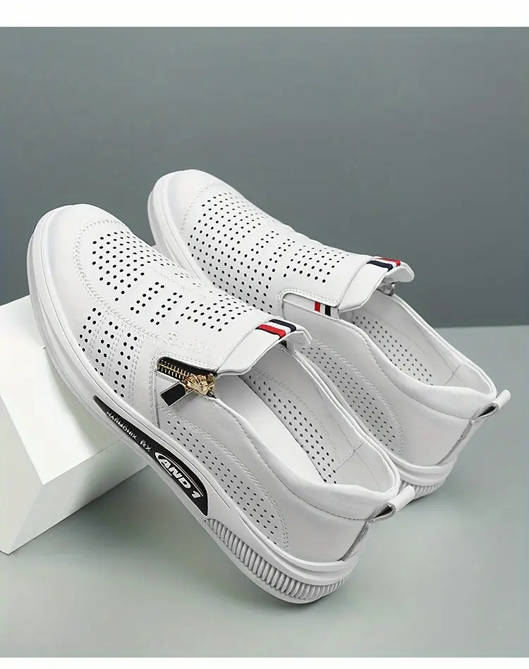 mens trendy split upper loafer shoes with side zipper comfy non slip casual dress shoes mens footwear details 6