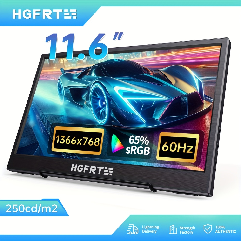 11.6インチポータブルモニター 65% srgb 768p hd 250cd/m²の明る