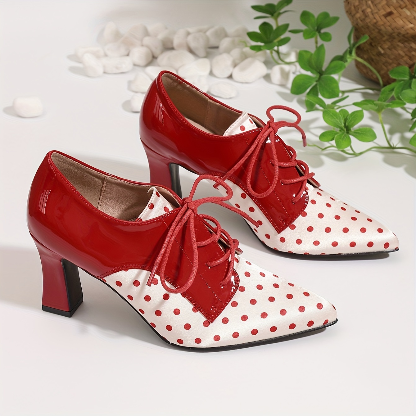 

Deep Mouth Single Shoes Women's Thick Heels Autumn New Square Head Color Matching High Heels Laced High Heels Versatile Women's Shoes