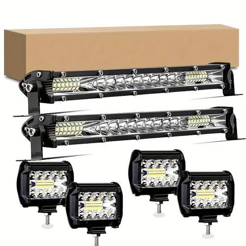 2x 10inch led light bar 4 x 4 light offroad for jeep truck car without battery