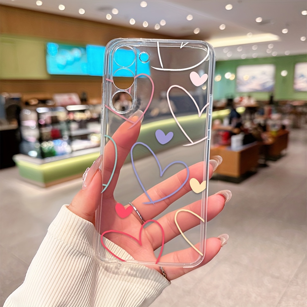 Husă ColorHeart Stripes Edition – Transparentă și Rezistentă la Șocuri cu Design Inimă Colorată [2]