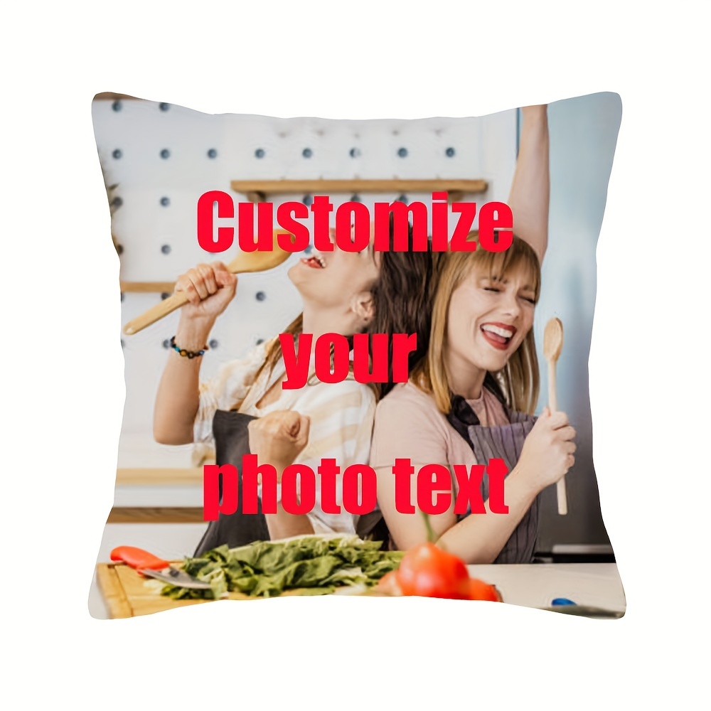 

1pc Pillow Case Personalized Single-sided Printed Throw Pillow With Custom Photo, Cushion With Insert With Custom Wedding Pictures, Gift For Lovers On Valentine's Day Wedding Anniversary