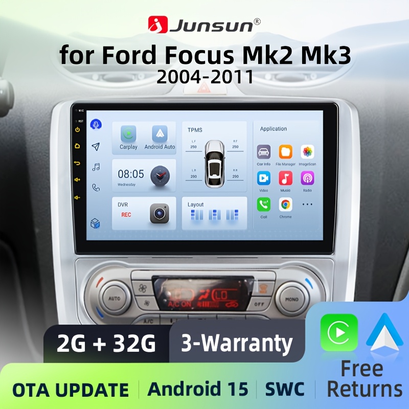 Junsun 15 Ai For Iphone 2+32gb Radio For Ford Focus 2 2004 2005 2006 2007 2008 2009 2010 2011 Multimedia Navigation Stereo