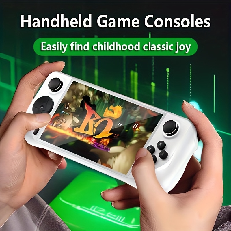 2025 New Upgraded Mini Portable Game Console with 3D Dual Axis Joystick, 5.0-inch 4K HD IPS Display & USB Charging Design, Long-Lasting Battery Life