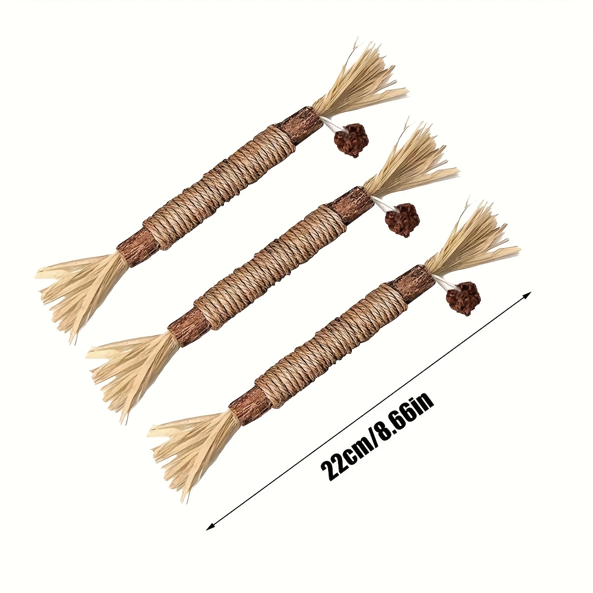 TEMU 12 Natural Silvery Vine Sticks Cat Toys, Silvery Vine Mixed Sticks, Cat Grinding And Cleaning Toys, Pet Chewing Sticks, Indoor Boring Cat Entertainment Products