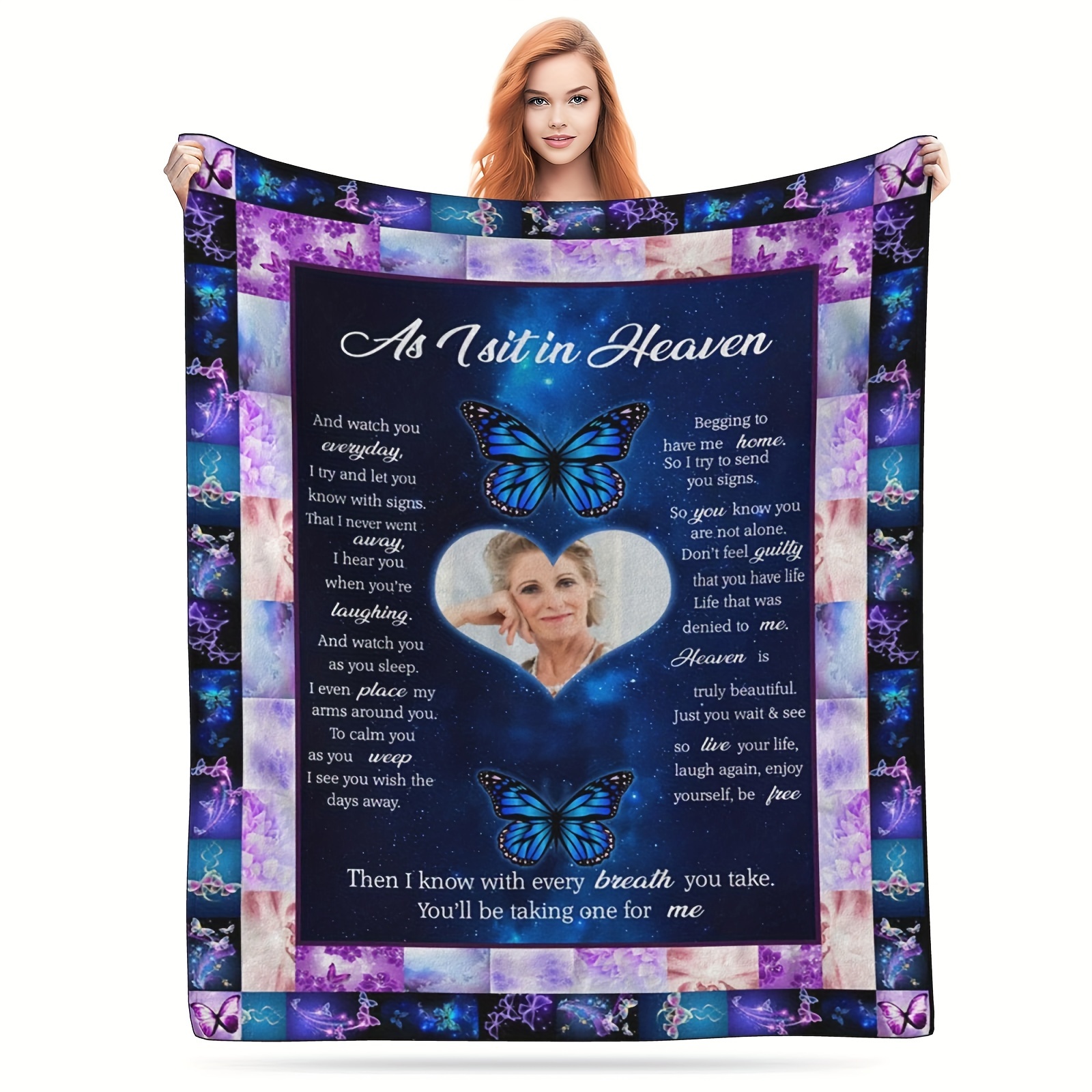 

1pc Personalized Blanket - Customizable "as I " , Unique For & , -free Decorative , No - Fit