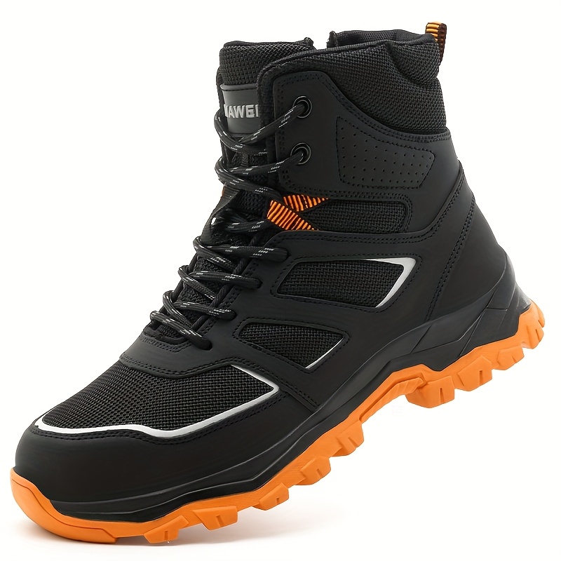 mens steel toe safety boots top breathable fabric Temu Australia