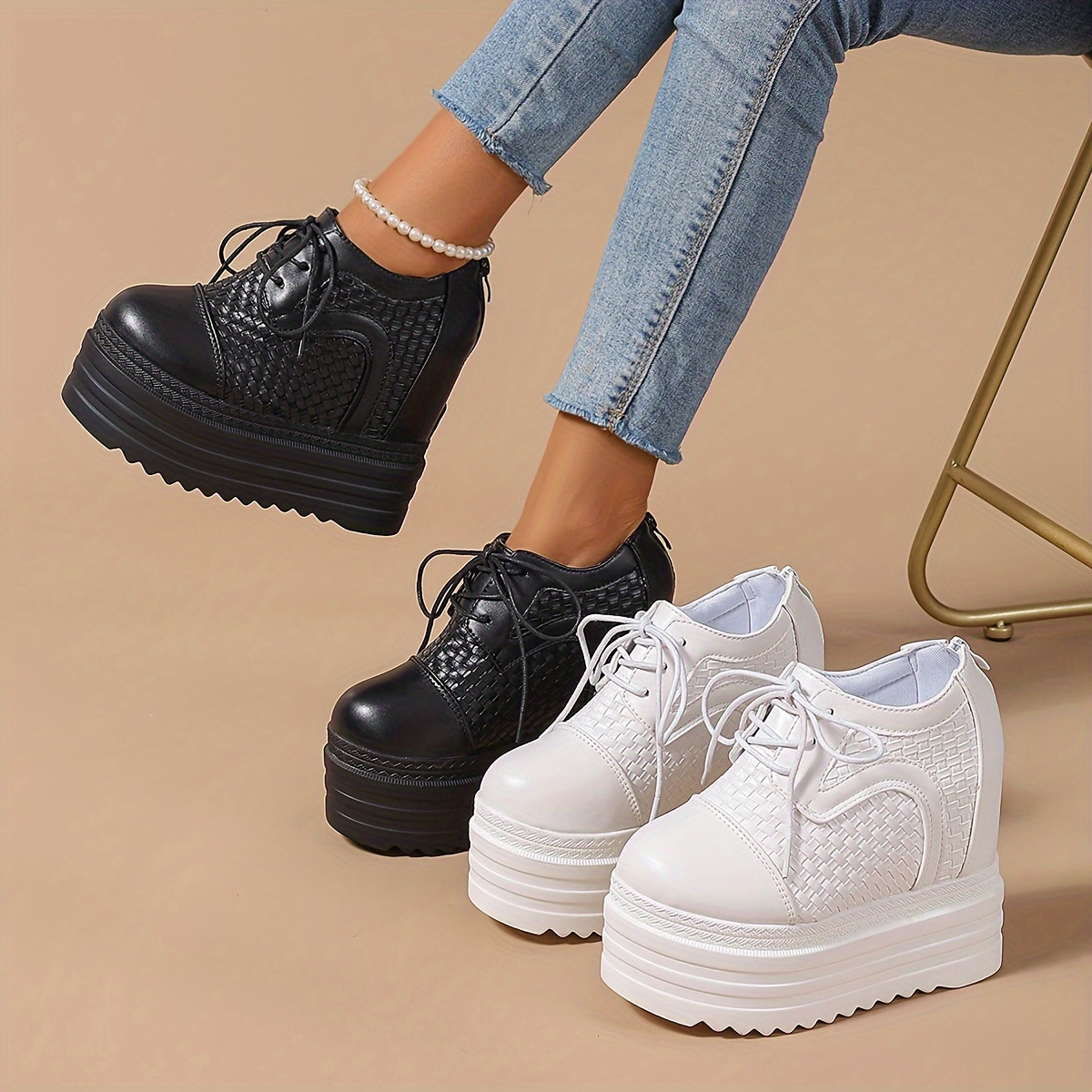 High Top Sneakers Mit Plateau Absatz 10 Cm Plateau Sneaker 12cm