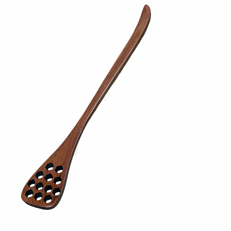 1pc, Natural Wood Small Wooden Spoon, , Wooden Long-handle Honey Stirring Spoon