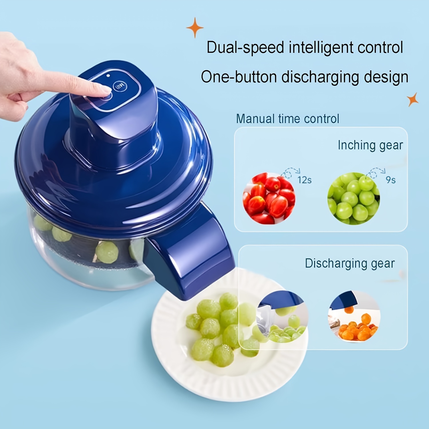 Electric One-Touch Automatic Fruit & Vegetable Slicer & Peeler - Heavy-Duty Motor, Fast Blending for Tomato, Garlic, Slicing - Compact Electric Slicer Suitable for Home, Cafe, Commercial Kitchen - Ideal for Chefs & Cooking Gifts (Ideal for quick)